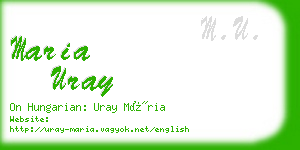 maria uray business card